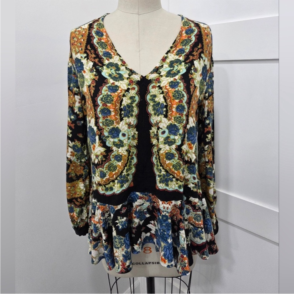 Free People Women's Floral Multicolor Women's Tunic Top - Picture 2 of 4